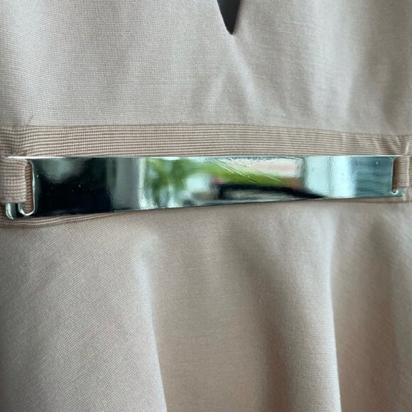 Marciano Womens Dusty Pink Peplum Top Plunging Neckline Metal Detail Backless - Picture 3 of 12